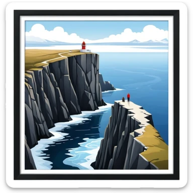 North Cape cliff in Norway with dramatic view of Arctic Ocean sticker