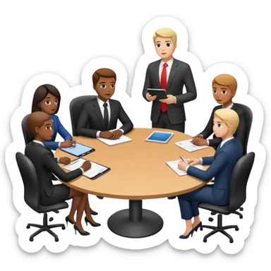 The scene where people gather and have a meeting sticker