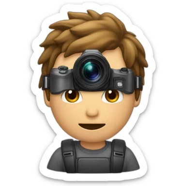 fotografo barbado pelo corto con camara canon sticker