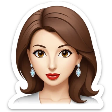 Cinematic Realistic Nancy Ajram Pop Culture Emoji, depicted with a charismatic modern portrayal of the celebrated singer rendered with crisp detail and energetic lighting. sticker