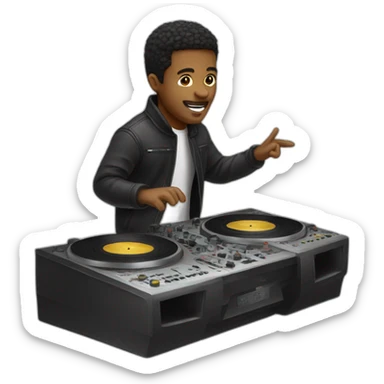 music producer riding a record sticker