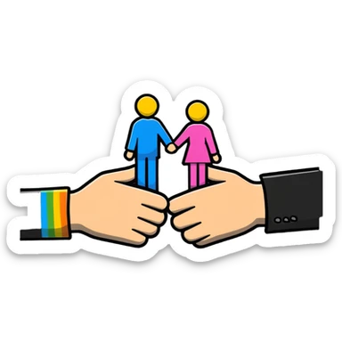 LGBTQ couple holding hands sticker