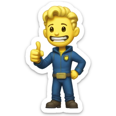 Vault boy ghoul cute thumbs up sticker