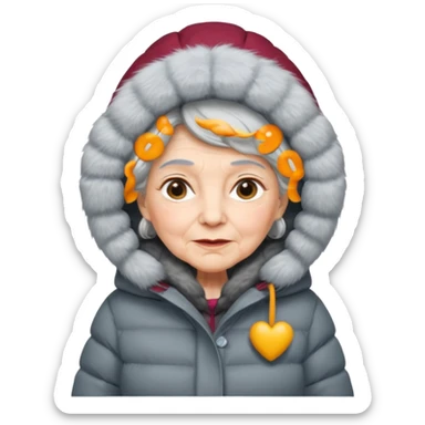 old woman in puffy winter coat











 sticker
