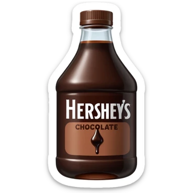 minimal Hershey's chocolate syrup bottle, simple, clear sticker