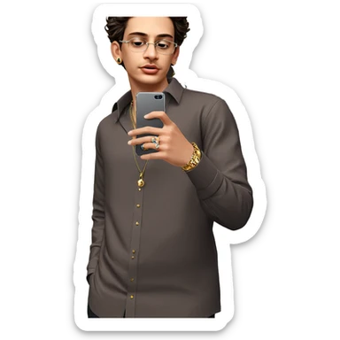 stylish boy with jewelry sticker