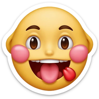 emoji biting its lip and drooling make sure it is drooling saliva  sticker
