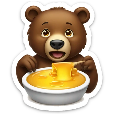 Brown bear eat honey  sticker