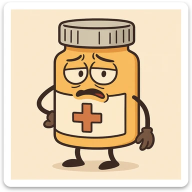 pill bottle icon, minimal, clean lines, flat toon style sticker