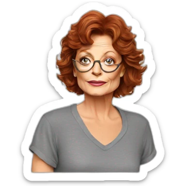 actor susan sarandon cartoon wearing tee sticker
