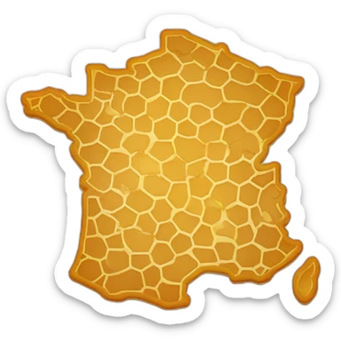 France map honey pot sticker