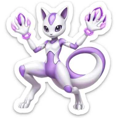 Meloetta-Mewtwo-Pokémon-Fakémon-fusion-hybrid-creature sticker