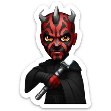 Darth Maul full body with lughtsaber sticker