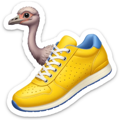  ostrich-in-yellow sneakers sticker