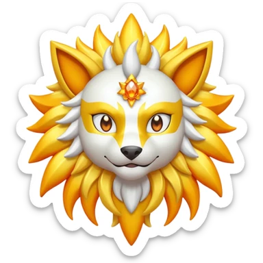Pokemon legendary oragen and yellow solgaleo sticker