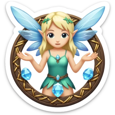 crystal fairy character breaking small rune circle sticker