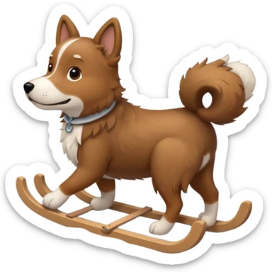 dog with Sled  sticker