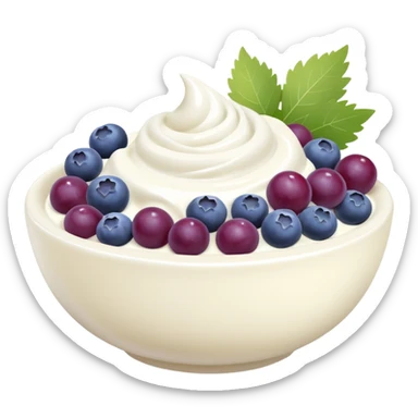yoghurt bowl with grapes and blueberries sticker
