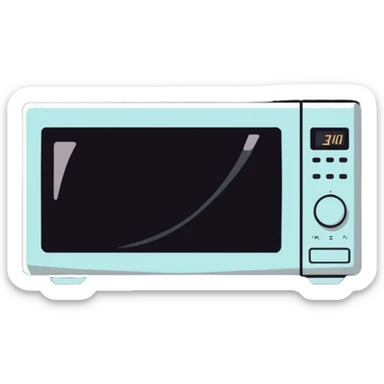 a microwave, cartoonish sticker style sticker