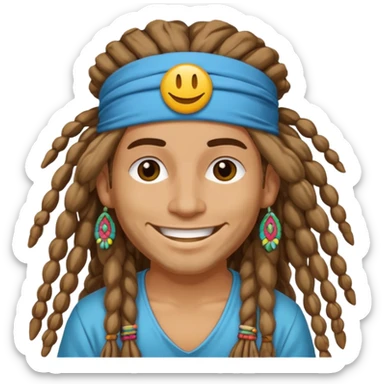 dreadlock hippie sticker