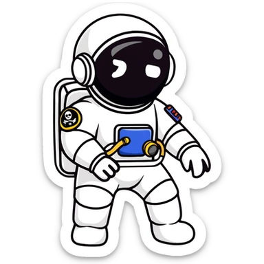 astronaut in space suit with black pirate eyepatch sticker