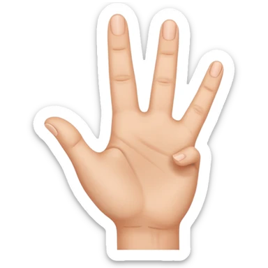 Yvl hand sign only 3 fingers up including thunb sticker