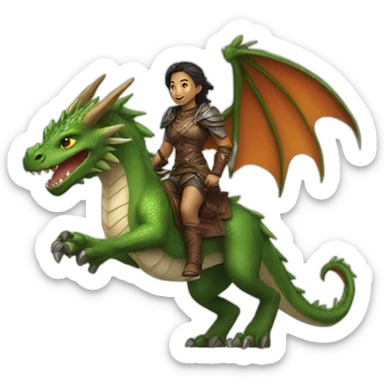 female dragon rider sticker