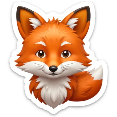 Furry fox sticker