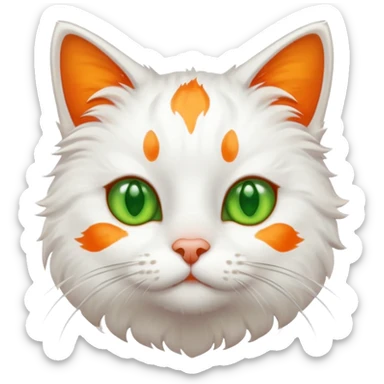 gatito blanco con manchas naranjas sticker
