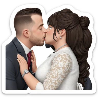 wedding kiss in formal attire sticker