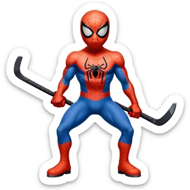 Muscular Spider-Man with hockey mask sticker