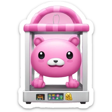 a pink claw machine  sticker