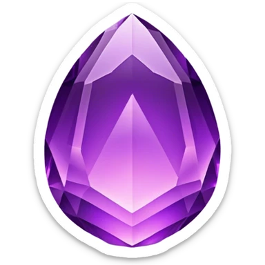 Cinematic Realistic Amethyst Emoji, Rich and soothing, with smooth, polished purple facets catching the light and casting soft, calming reflections. The deep violet hue seems to glow with an ethereal light, radiating peaceful energy and elegance. Soft glowing outline, capturing the essence of tranquility and mystery in a stunning amethyst. sticker