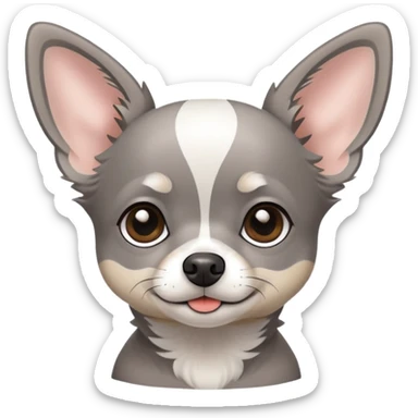 Grey Chihuahua with white stripe on head  sticker