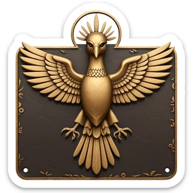 Minimal Faravahar-inspired ancient glyph,
Unicode-like pictogram similar to 𓄂𓆃,
abstract, single-symbol design,
monochrome, flat,
ancient carved sign,
no background, no text sticker