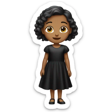 Una niña con un vestido largo negro brillanye sticker