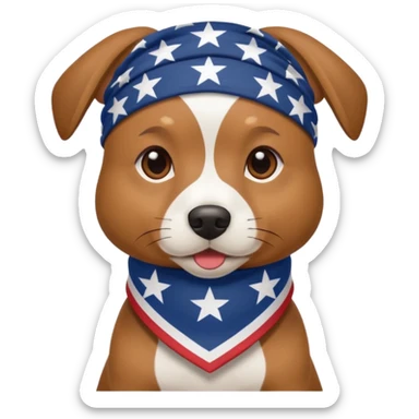 Patriotic dog sticker