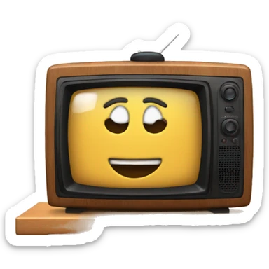 90s TV on a wood stand sticker