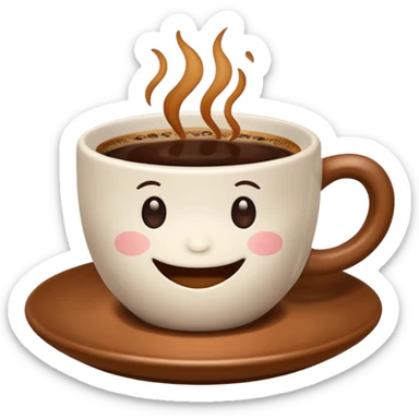 a cute cup of coffee with a smile, without the plate sticker