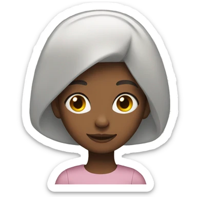 Girl with cat on her head sticker