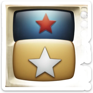 A tv with a star inside sticker
