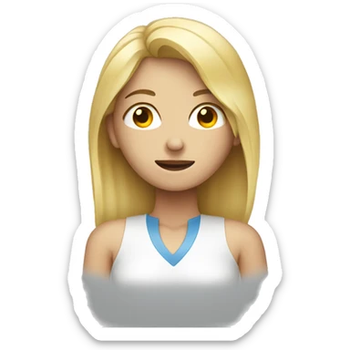 Blonde woman with back pain sticker