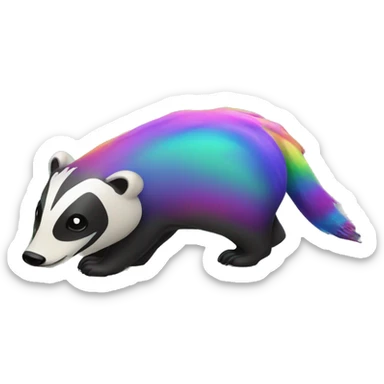 Trippy rainbow badger sticker
