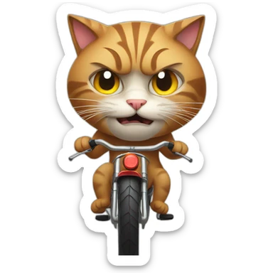 Angry cat on cycle sticker