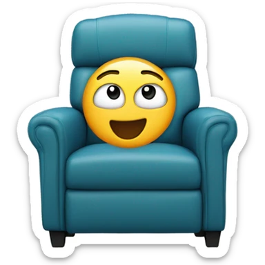 Recliner chair with human face laughing  sticker