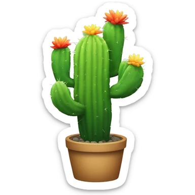 rainbow cactus sticker