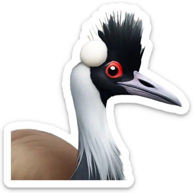 Black crowned crane sticker