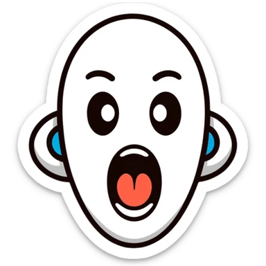 shocked face screaming sticker
