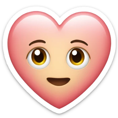 Heart with cute face sticker