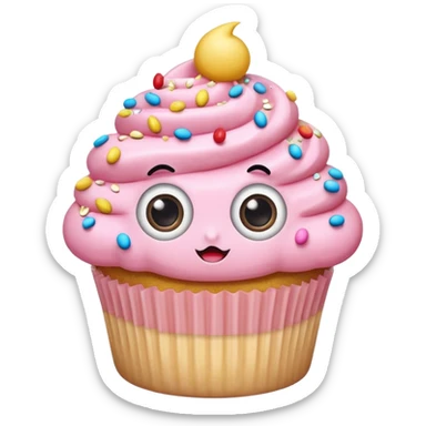 cupcake love cute with big toon eyes sticker